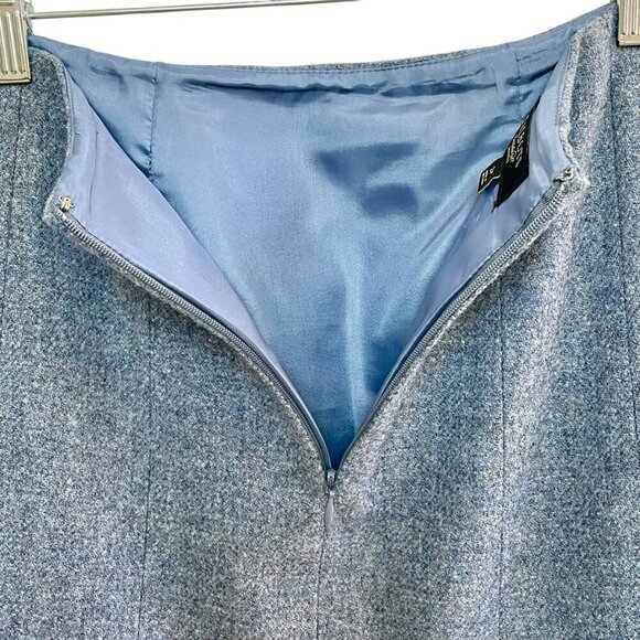 Talbots 100% Wool Blue Pleated Lined A-Line Skirt Preppy Office Size 2 Petite - Picture 8 of 12